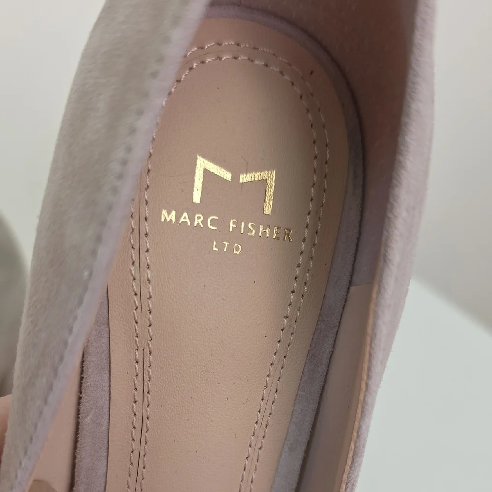 Marc Fisher Taupe Suede Heels.  Size 7 1/2 - Picture 2 of 12